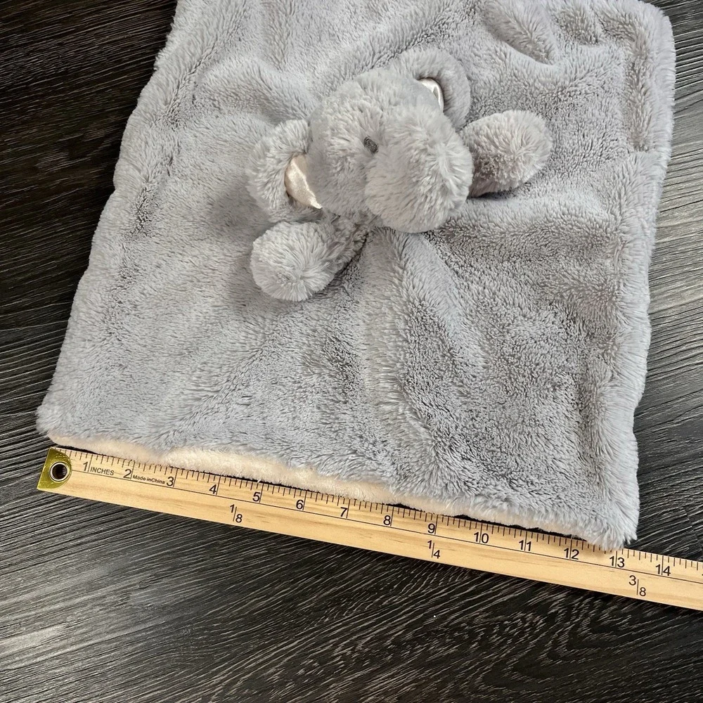 Kellytoy Baby Elephant Lovey Blanket Rattle Gray Plush Minky Soft Cuddle Friend